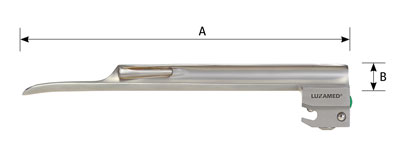 laryngoskop fo miller spatel integrated bemassung