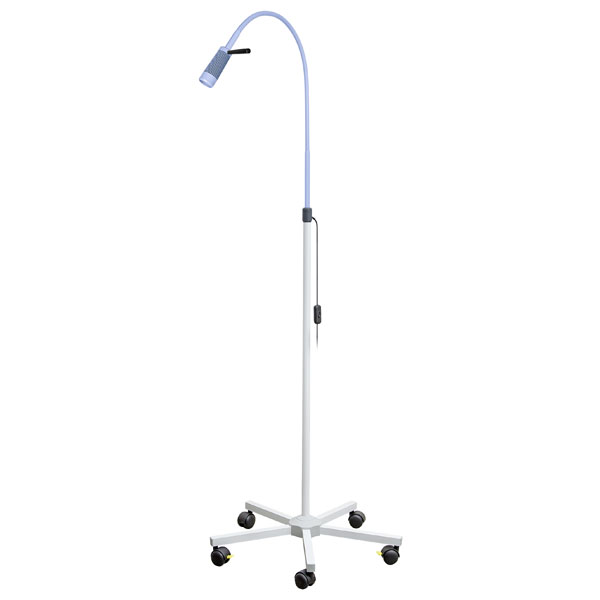 LED Examination Lamp with removable handle, upper part ice-blue, stand white