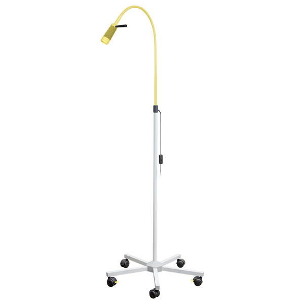 LED Examination Lamp with removable handle, upper part rape yellow, stand white