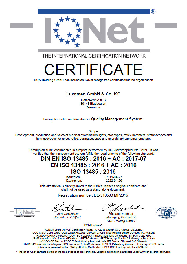 EN ISO13485 IQNet en